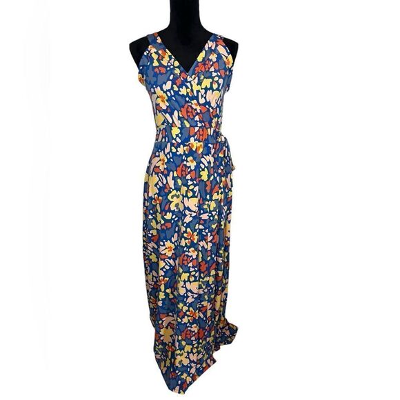 NWT 41 HAWTHORN FLORAL/TROPICAL FAUX WRAP MAXI DRESS WOMENS SIZE LARGE - Picture 4 of 13